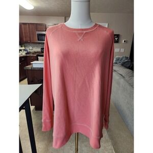 Eddie Bauer Legend Wash Coral Crewneck Long Sleeve Sweatshirt Women's 2XL